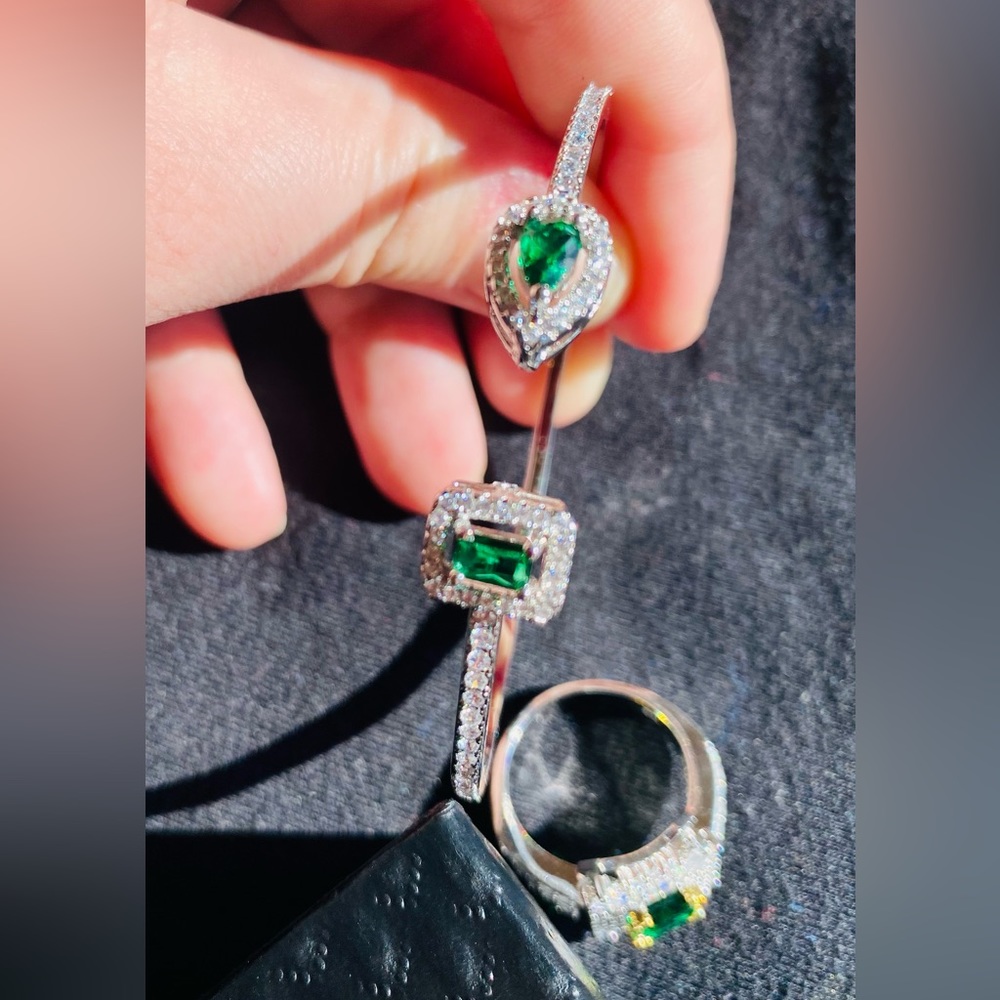 *NEW* | .925 Sterling silver emerald set - Picture 2 of 8